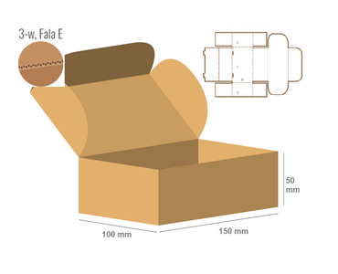 Pudełko fasonowe 150x100x50 - Fefco 426