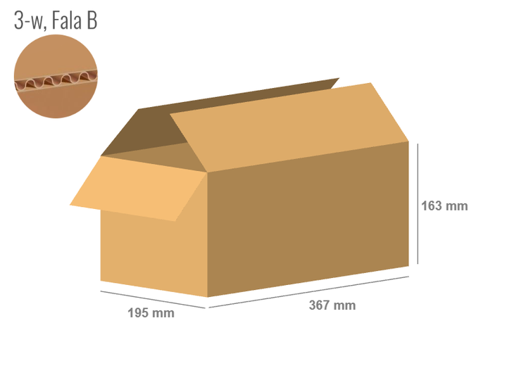 Pudełko kartonowe 367x195x163 - Klapowe Fefco 201