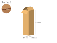 Karton 200x200x630 - mit Klappen (FEFCO 201) - 1-wellig (3-Schicht)