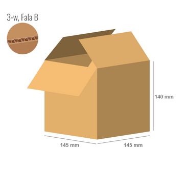 Cardboard box 145x145x140 - with Flaps (Fefco 201) - 3-layer (3w)