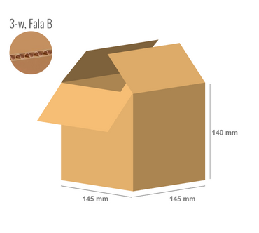 Karton 145x145x140 - mit Klappen (Fefco 201) - 3-Schicht (3w)