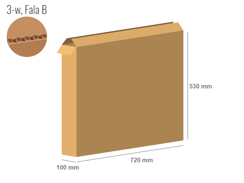 Karton 720x100x530 - mit Klappen (FEFCO 201) - 1-wellig (3-Schicht)