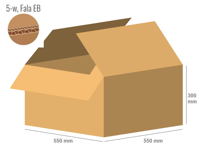 Cardboard box 550x550x300 - with Flaps (Fefco 201) - Double Wall (5-layer)