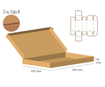 Pudełko fasonowe 550x355x45 - Fefco 427