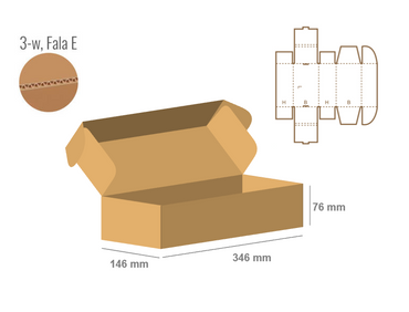 Pudełko fasonowe 346x146x76 - Fefco 427