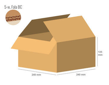 Cardboard box 240x240x135 - with Flaps (Fefco 201) - 5-layer (5w)