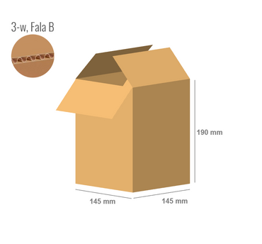 Karton 145x145x190 - mit Klappen (Fefco 201) - 3-Schicht (3w)