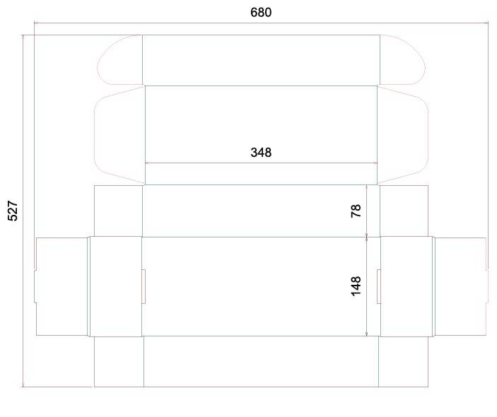 Pudełko fasonowe 346x146x76 - Fefco 427 - bielone