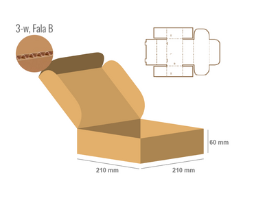 Pudełko fasonowe 210x210x60 - Fefco 426