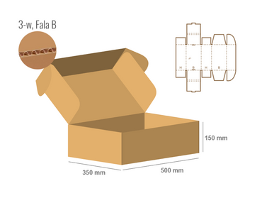 Pudełko fasonowe 500x350x150 - Fefco 427