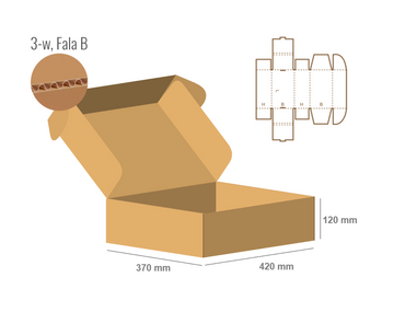 Pudełko fasonowe 420x370x120 - Fefco 427