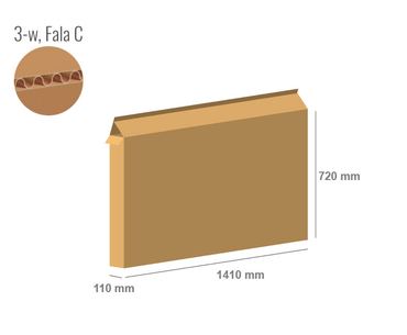 Pudełko kartonowe 1295x595x590 - Klapowe (Fefco 201) - Tektura 3-warstwowa (3w)