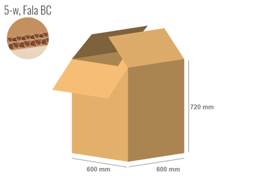Cardboard box 600x600x720 - with Flaps (Fefco 201) - Double Wall (5-layer)