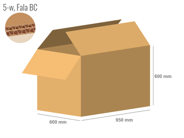 Cardboard box 950x600x600 - with Flaps (Fefco 201) - Double Wall (5-layer)