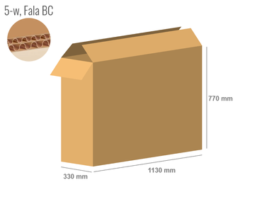Cardboard box 1130x330x770 - with Flaps (Fefco 201) - Double Wall (5-layer)