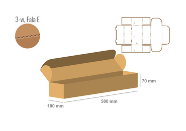 Pudełko fasonowe 500x100x70 - Fefco 426
