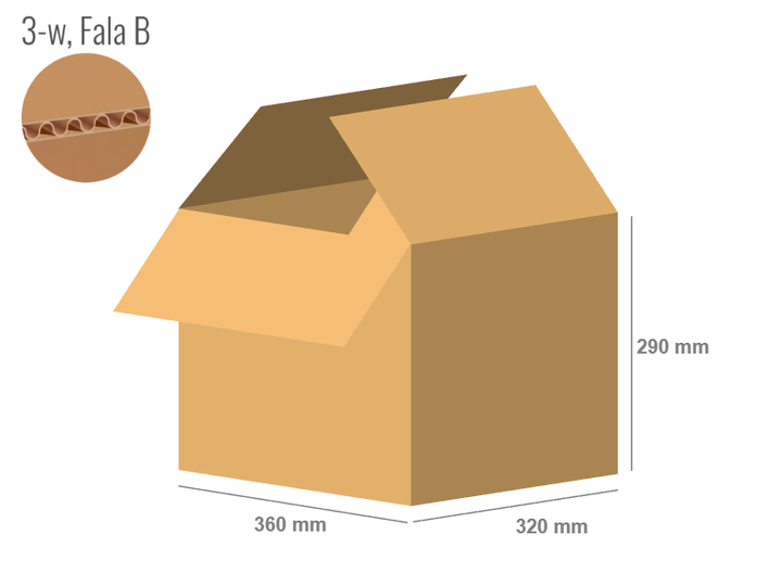 Pudełko kartonowe 320x360x290 - Klapowe Fefco 201