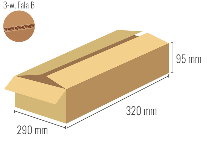 Pudełko kartonowe 320x290x95 - Klapowe Fefco 201