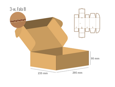 Pudełko fasonowe 295x235x95 - Fefco 427