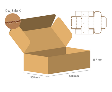 Pudełko fasonowe 638x368x187 - Fefco 426