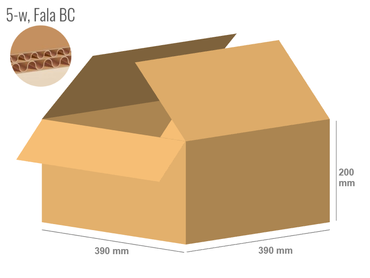 Cardboard box 390x390x200 - with Flaps (Fefco 201) - Double Wall (5-layer)