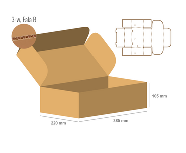 Pudełko fasonowe 385x220x105 - Fefco 426