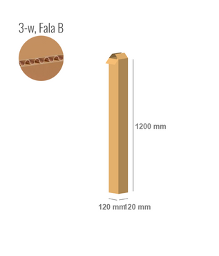Karton 120x120x1200 - mit Klappen (Fefco 201) - 3-Schicht (3w)