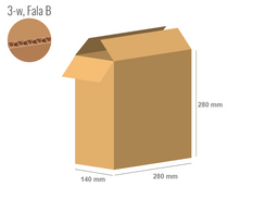 Karton 280x140x280 - mit Klappen (FEFCO 201) - 1-wellig (3-Schicht)