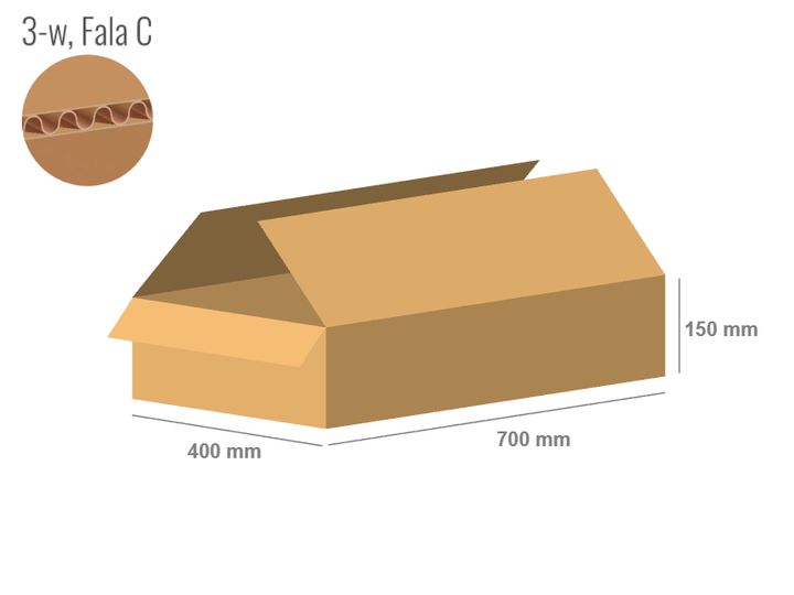 Pudełko kartonowe 700x400x150 - Klapowe Fefco 201
