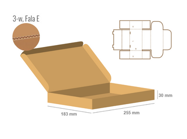 Pudełko fasonowe 255x183x30 - Fefco 426