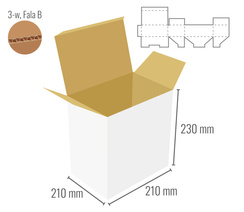 Pudełko fasonowe 210x210x230 - Fefco 215 - bielone