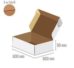 Pudełko fasonowe 600x600x90 - Fefco 427 - jednostronnie bielone