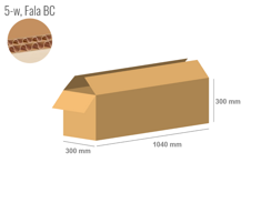 Pudełko z tektury 5-warstwowej 1040x300x300 - Klapowe Fefco 201