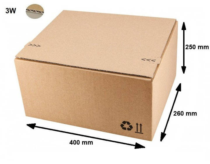 Pudełko fasonowe 400x260x250 - Fefco 703 BOX - S60
