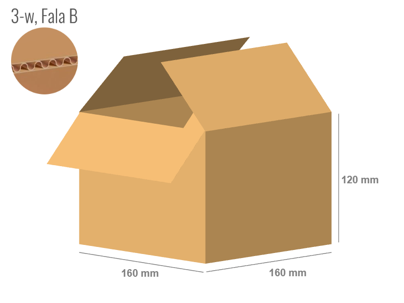 Pudełko kartonowe 160x160x120 - Klapowe Fefco 201