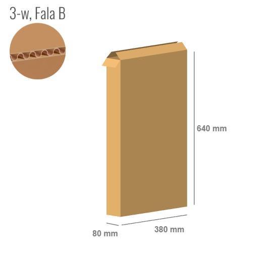 Pudełko kartonowe 380x80x640 - Gabaryt A - Klapowe Fefco 203