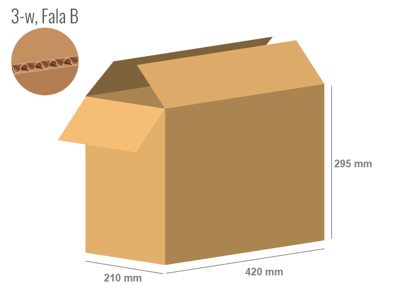 Pudełko kartonowe 420x210x295 - Klapowe Fefco 201