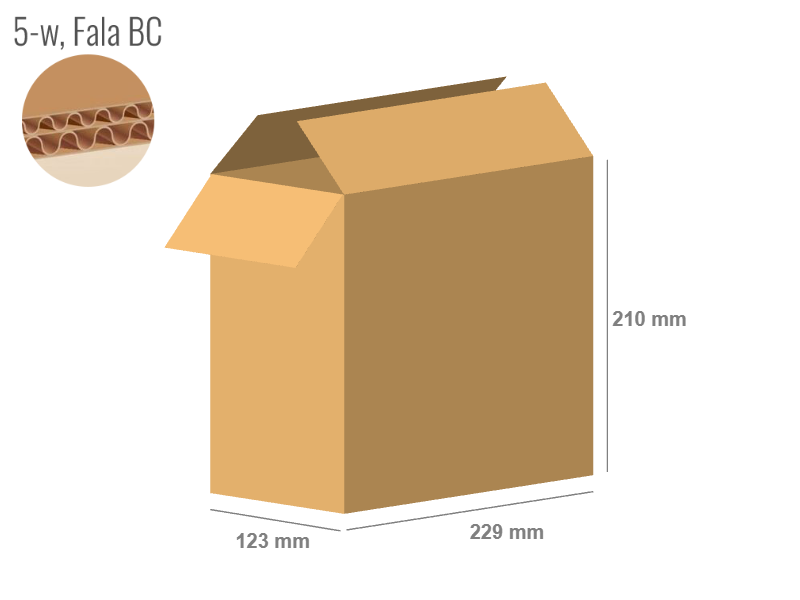 Pudełko z tektury 5-warstwowej 229x123x210 - Klapowe Fefco 201