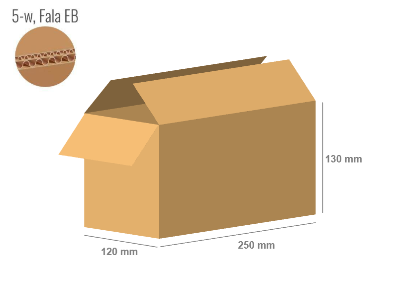 Pudełko z tektury 5-warstwowej 250x120x130 - Klapowe Fefco 201