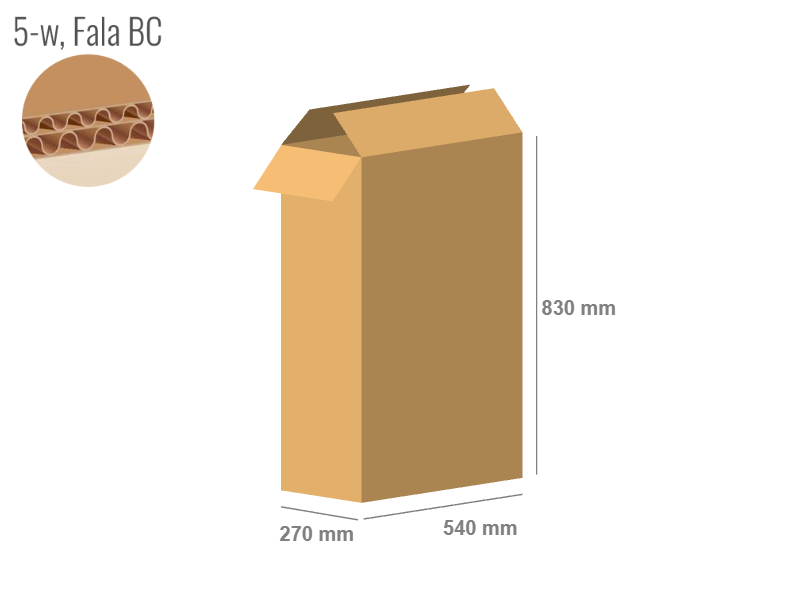 Pudełko z tektury 5-warstwowej 540x270x830 - Klapowe Fefco 201