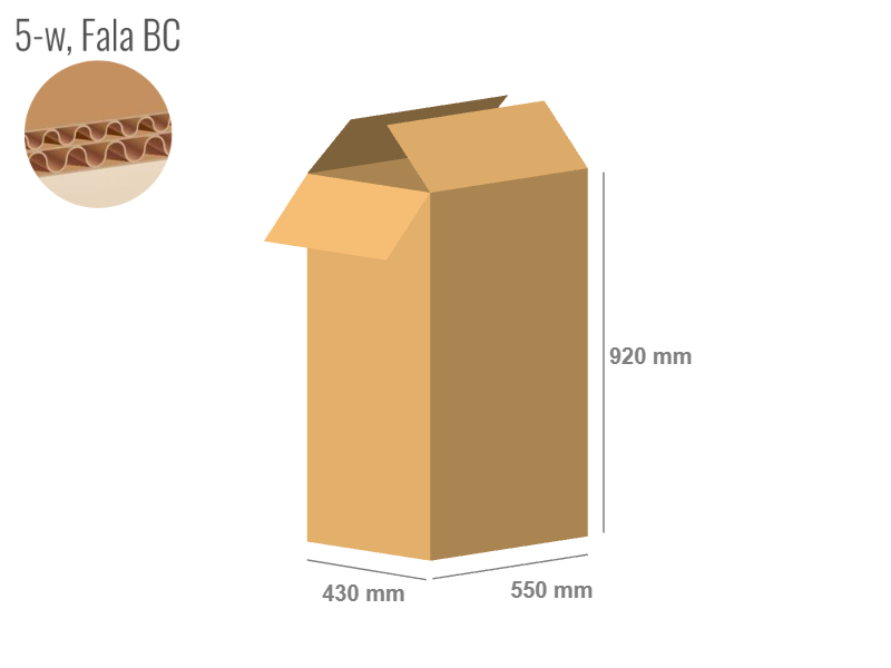 Pudełko z tektury 5-warstwowej 550x430x920 - Klapowe Fefco 201