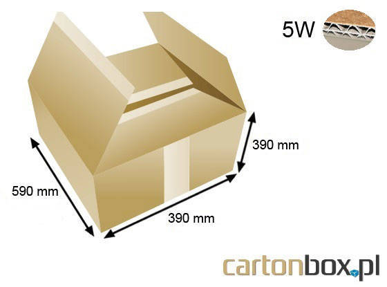 Pudełko z tektury 5-warstwowej 590x390x390 - Klapowe - Wysyłka w 72h Box